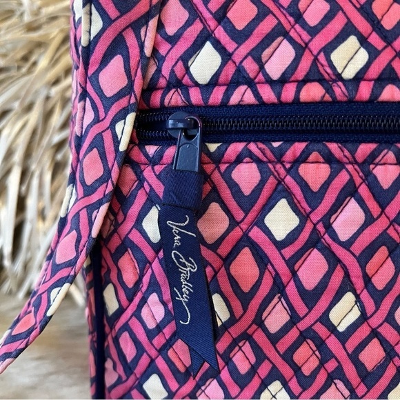 VERA BRADLEYKatalina Pink Diamonds Carryall Crossbody Handbag Purple 2012 Y2K - Picture 8 of 15